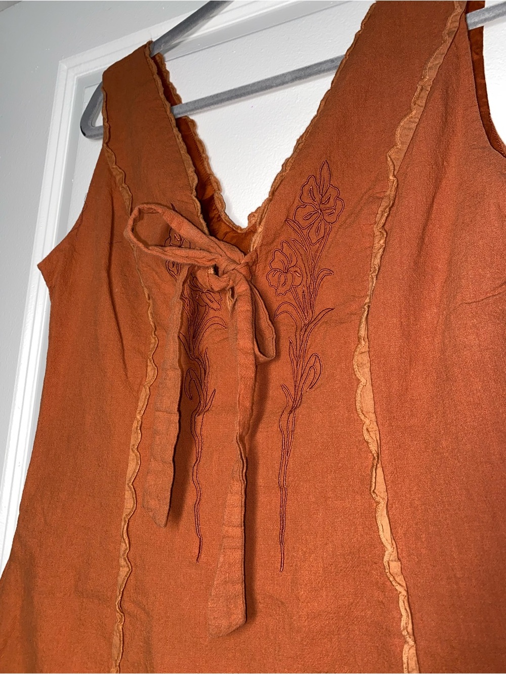 Cider Burnt Orange Cotton Shirt Dress - Picture 3 of 6